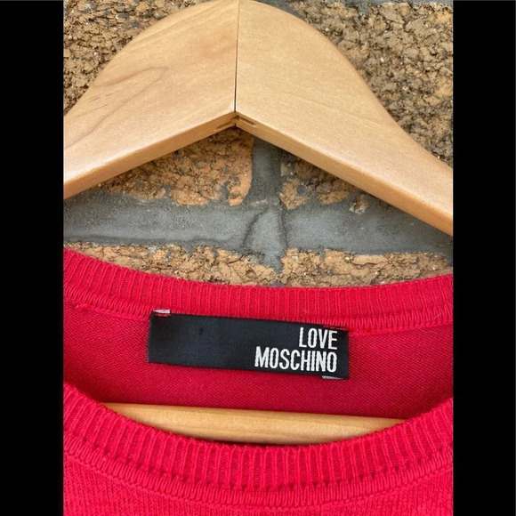 love Moschino red dry clean only sweater small - Picture 3 of 8
